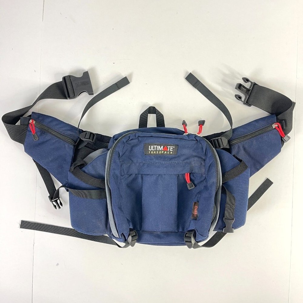Ultimate Torsopacs Trekker Vtg Rugged Hiking Waist Pack USA Padded Dual Bottle - Picture 2 of 11